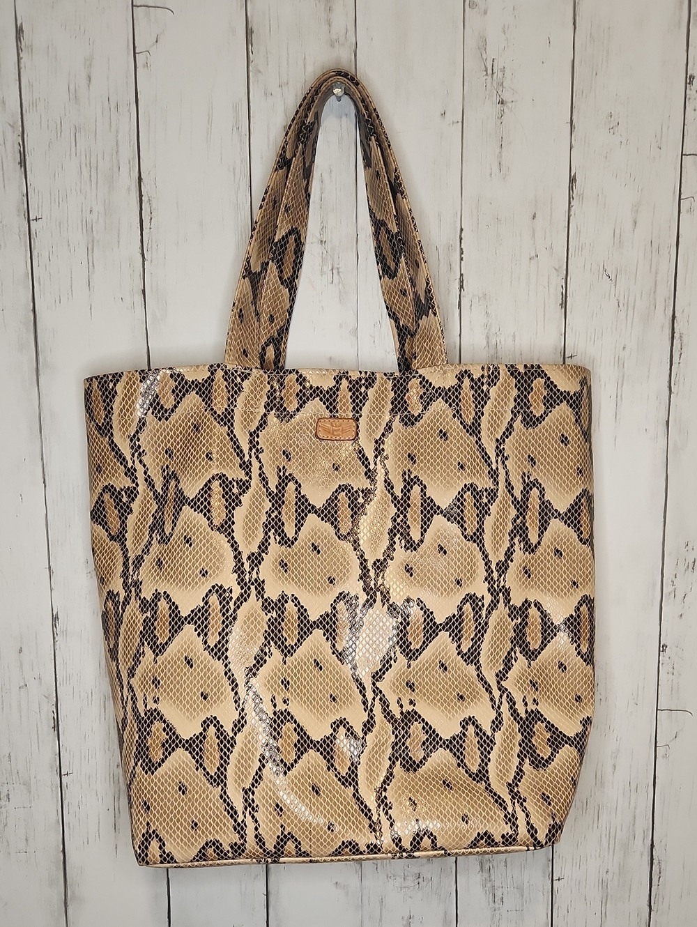 Consuela Snakeskin Print Tote Bag Large Carryall Shopper Travel Bag